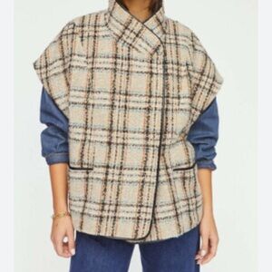 Anthropologie Andersen and Lauth Plaid Caplet Vest